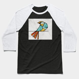 Modern Simple Digital Pop Art Bird in Turquoise Baseball T-Shirt